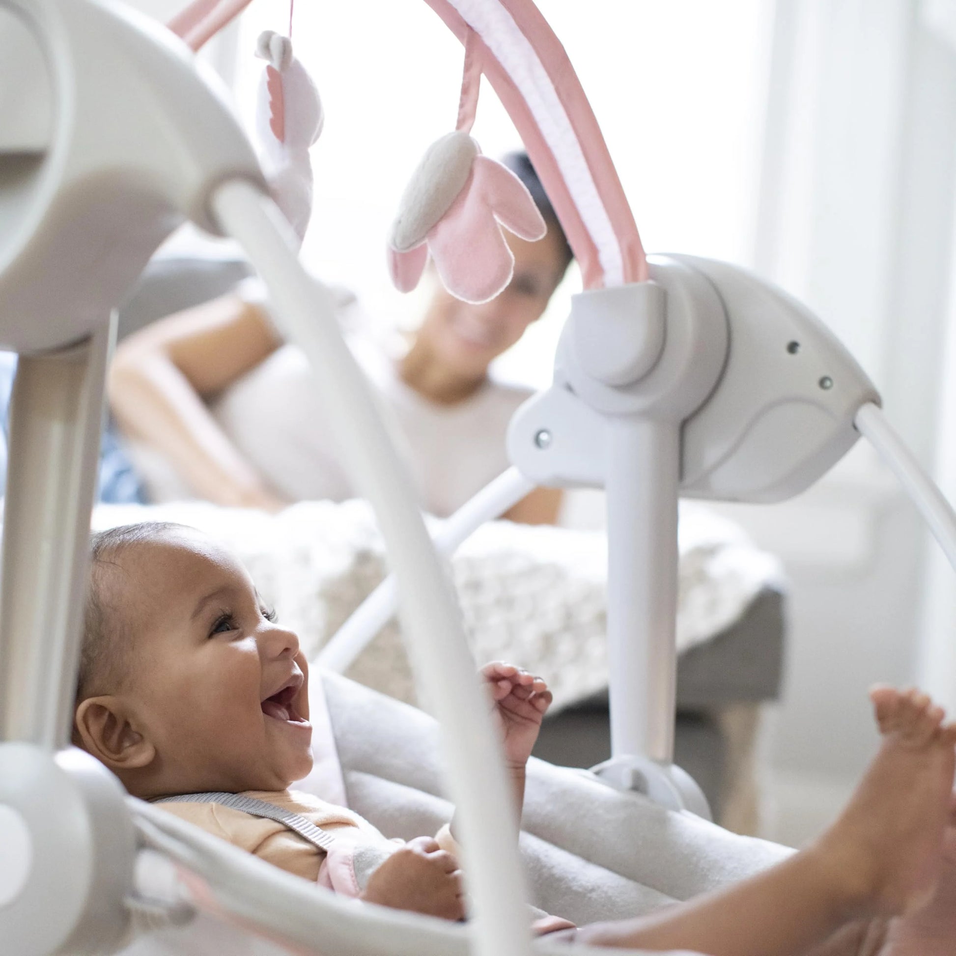 Ingenuity Comfort 2 Go Compact Portable Baby Swing with Music - Pink Flora the Unicorn - View 6