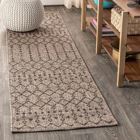 JONATHAN Y Ourika Moroccan Geometric Textured Weave Area Rug - 2 X 8 - View 1