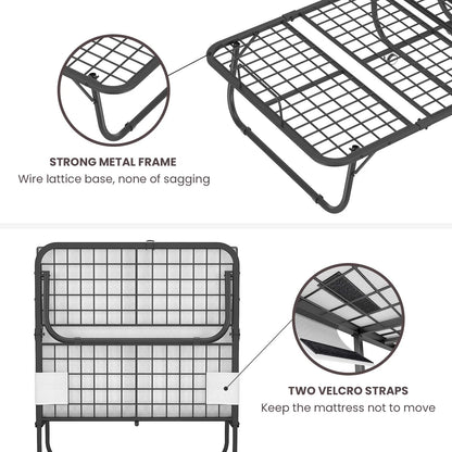 Neutral Metal, Memory Foam Karcog Rollaway Bed, Folding Bed with Mattress for Adults, Storage Cover Included, Cot Size Extra Guest Bed, Foldable Bed with Memory Foam Mattress and Sturdy Metal Frame on Wheels - 75” x 31”, Good Condition condition - View 11