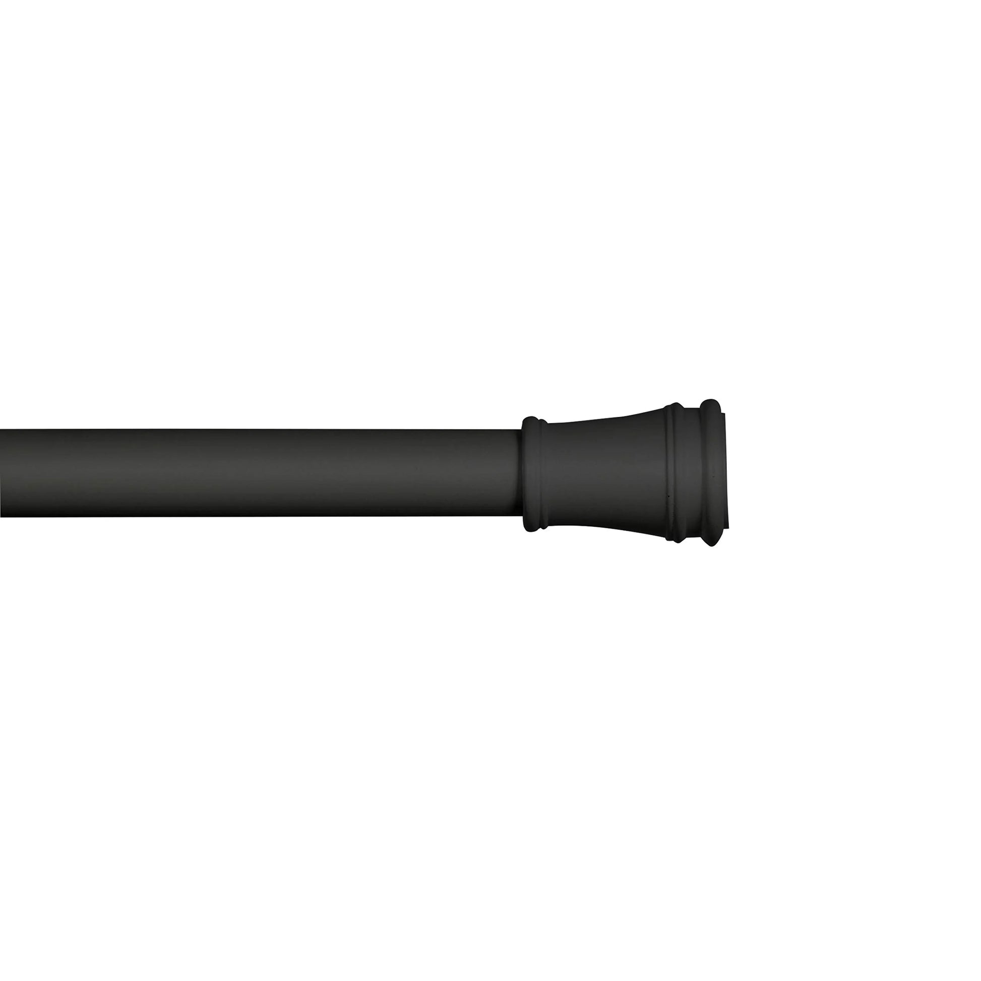 Black Steel Kenney KN723 Rogers Twist & Fit No Tools Easy to Install Tension Curtain Rod, 48-84" Adjustable Length, Black Finish, 5/8" Diameter Steel Tube, Good Condition condition - View 1