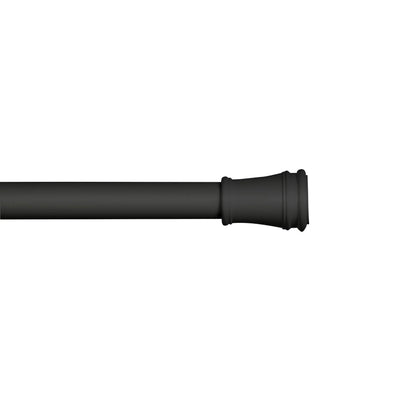 Black Steel Kenney KN723 Rogers Twist & Fit No Tools Easy to Install Tension Curtain Rod, 48-84" Adjustable Length, Black Finish, 5/8" Diameter Steel Tube, Good Condition condition - View 1