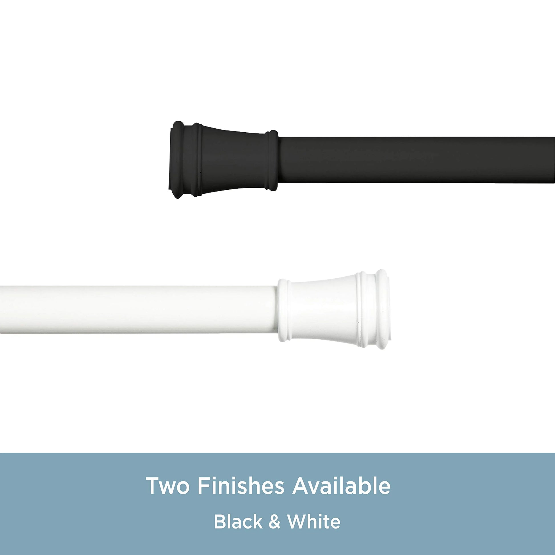 Black Steel Kenney KN723 Rogers Twist & Fit No Tools Easy to Install Tension Curtain Rod, 48-84" Adjustable Length, Black Finish, 5/8" Diameter Steel Tube, Good Condition condition - View 7