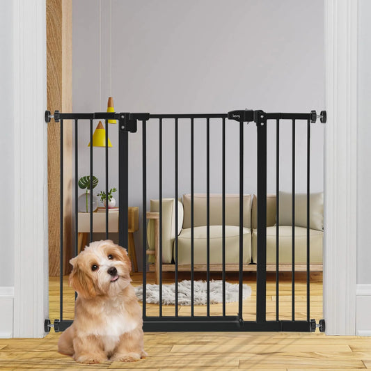 Keny Baby Gate for Stairs, Auto Close Safety Dog Gate - 30" Tall, Black - View 1