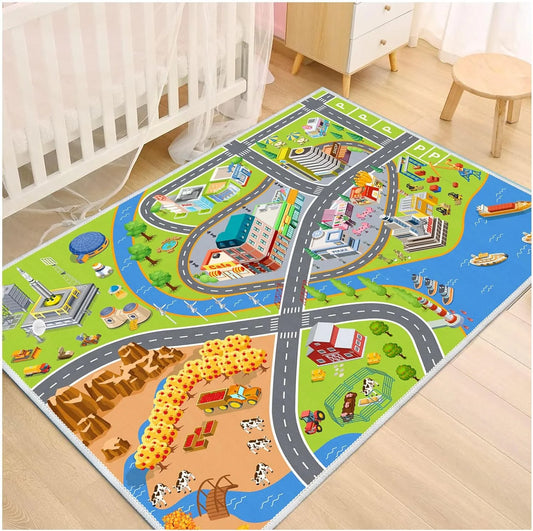 Kids Car Rug Carpet Playmat for Playroom - View 1