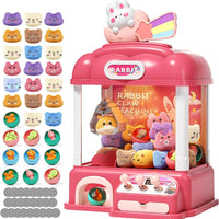 Kids Claw Machine, Candy Vending Grabber, Prize Dispenser Toys for Girls and Boys, Electronic Claw Game Machine for Party Birthdays with Lights Sound, Includes 30 Toys and 25 Game Coins