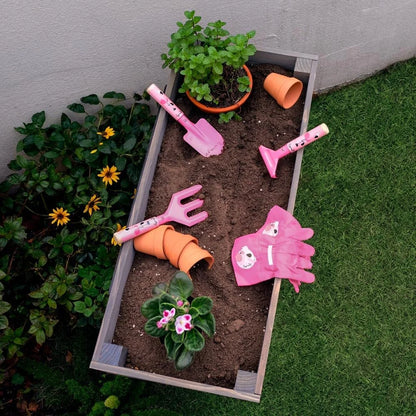 Pink Plastic Kids Rake and Shovel Set, 29.6'' Kids Gardening Tools Include Long Rake, Leaf Rake, Shovel, Hoe and Mini Garden Hand Tools, Gardening Toy Gift for Girls Age 3+ Years(Pink), Brand New condition - View 6