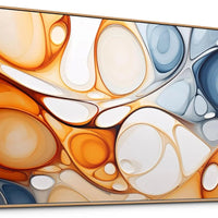 KLAKLA Orange and Blue Abstract Wall Art - Modern Picture Artwork for Wall Decor - Frame Wall Art for Living Room Office Bedroom