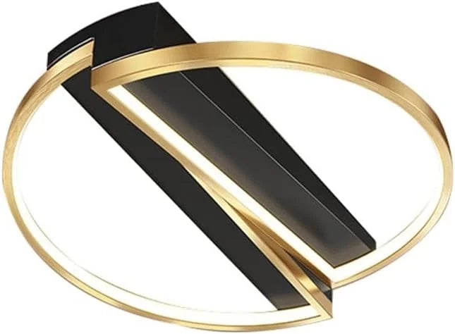 Gold & Black Metal KunMai Modern LED Geometric Flush Mount Light in Gold & Black Ceiling Light for Bedroom Living Room, Good Condition condition - View 4