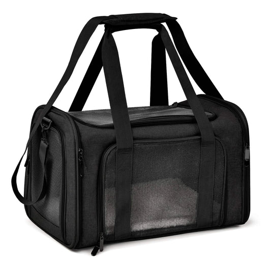 Large Soft Sided Cat and Pet Carrier - Black - View 1