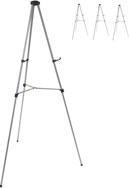 Silver Aluminum Lightweight Aluminum Telescoping Display Easel, 70 Inches, Silver (4 Pack), As Is condition - View 1