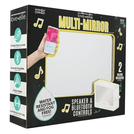 Love Ellie Brigette Fogless Shower Mirror with Lights & Bluetooth Speaker White Finish - View 1