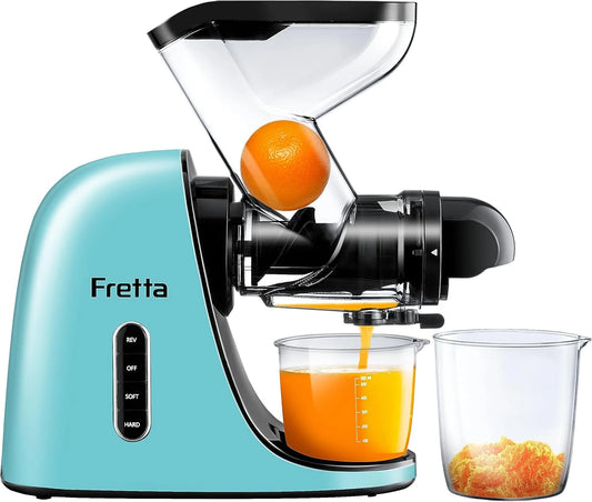 Fretta Wide Feeding Chute Cold Press Juicer in Light Blue - View 1