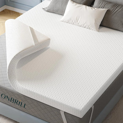 Mattress Topper King 2 Inch, Cooling Gel Memory Foam Bed Topper with Cooling Cover, Bamboo Charcoal Infused for Pressure Relief, CertiPUR-US & Oeko-Tex Certified