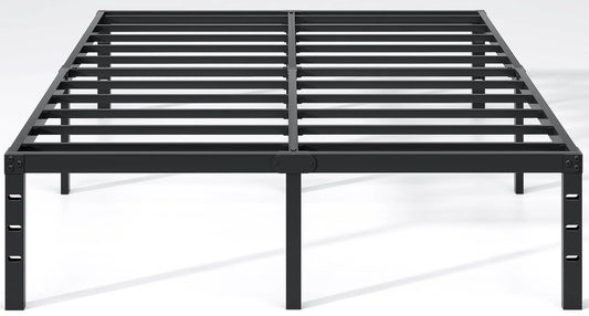 Metal Bed Frame, King Size with Storage Space - Black - View 1