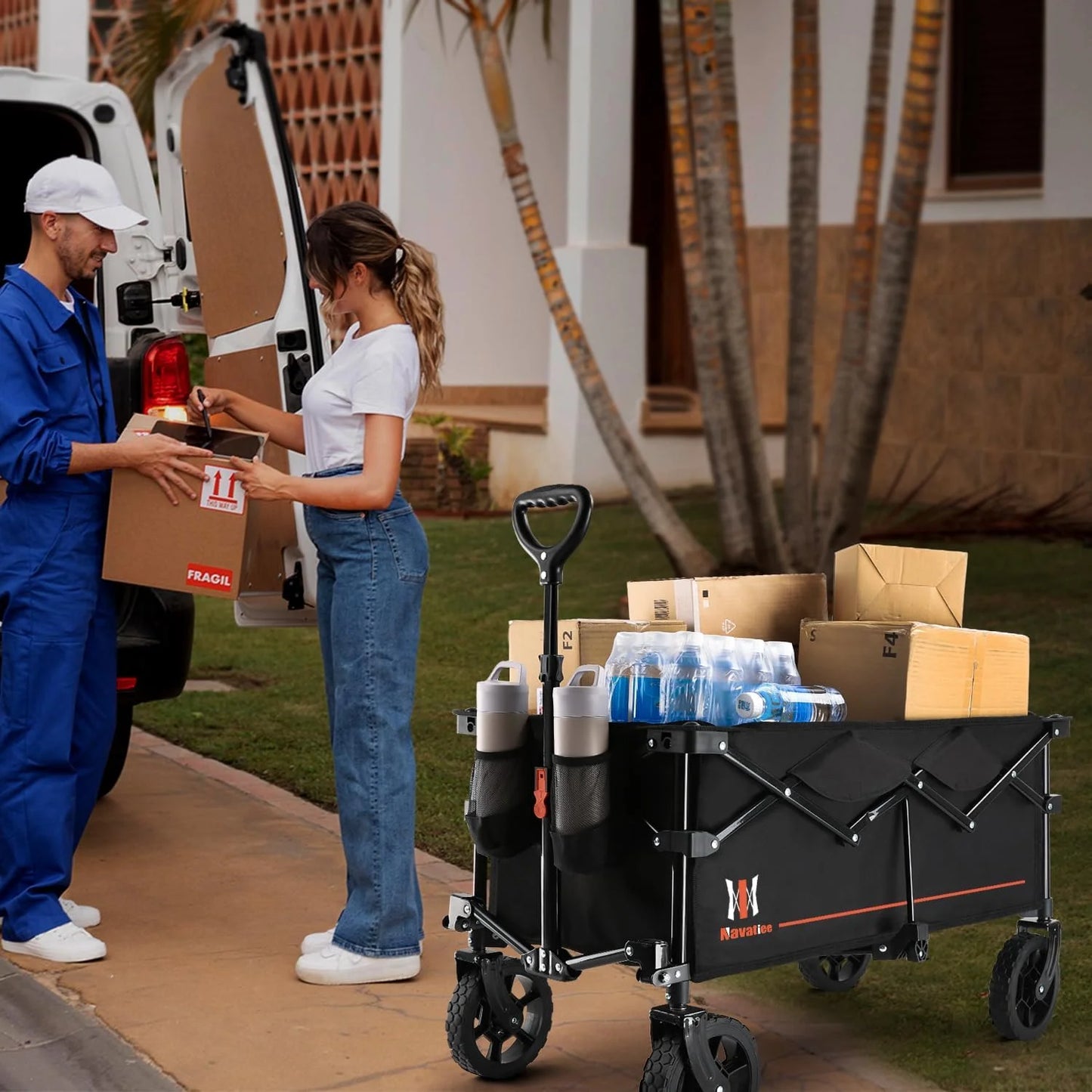 Navatiee 130L Collapsible Folding Wagon - Black - View 9