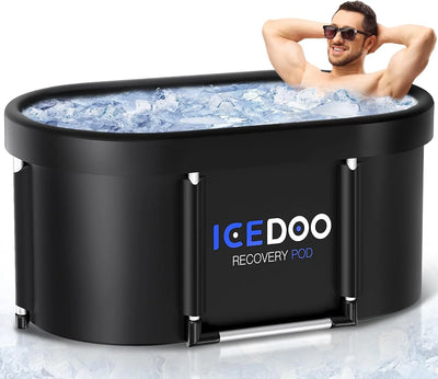 New Upgrade XL 139-Gallon Oval Ice Bath Tub - 6 Layered Portable Bathtub, Foldable with Cover Cold Plunge Tub for Athletes, Home Gym, Outdoor Recovery Use