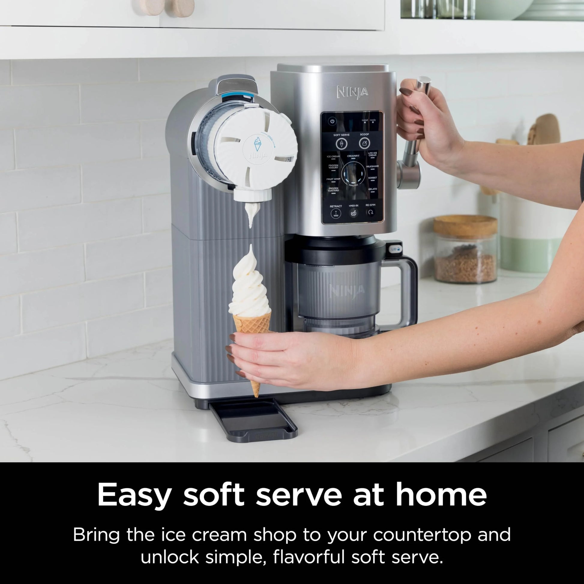 Multi-color Plastic, Metal Ninja Swirl by CREAMi Ice Cream and Soft Serve Maker, Sorbet, Milkshake, Frozen Yogurt, Low Calories Program & More, 13-in-1, Soft Serve Handle, (2) CREAMi Swirl 16oz Pints, For Kids & ALL ages, NC701, As Is condition - View 11