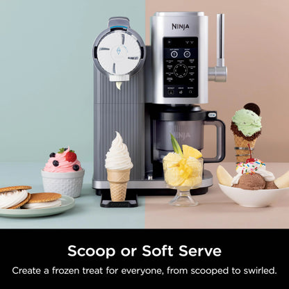 Multi-color Plastic, Metal Ninja Swirl by CREAMi Ice Cream and Soft Serve Maker, Sorbet, Milkshake, Frozen Yogurt, Low Calories Program & More, 13-in-1, Soft Serve Handle, (2) CREAMi Swirl 16oz Pints, For Kids & ALL ages, NC701, As Is condition - View 5