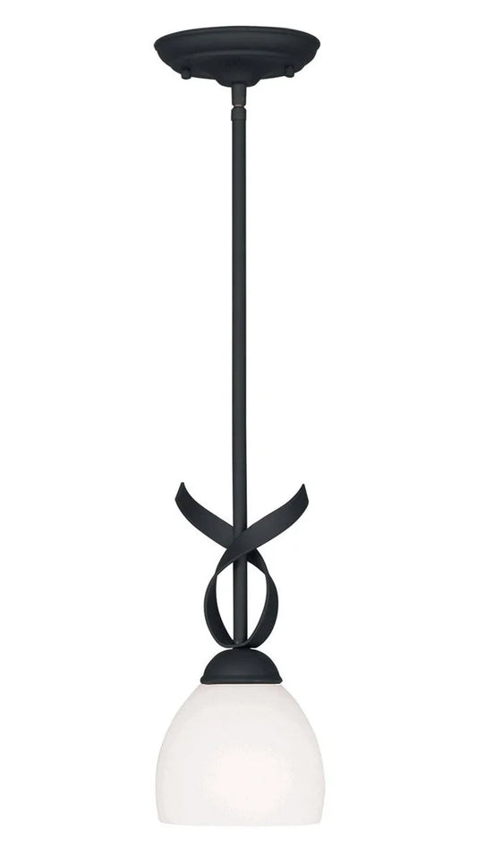 Livex Lighting 4750-04 Brookside 1 Light Mini Pendant, Black - View 1