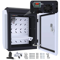 Outdoor Electrical Box with Thermostat and Fan, Precise Temperature Control 0.1°F, IP65 Water Resistant Rating, Galvanized Steel, Aluminum Rear Beam(15.7"x12.6"x9.6")