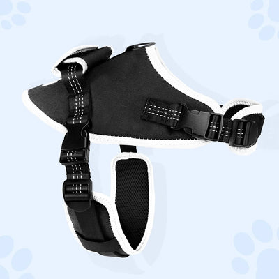 Reflective Tactical Vest Harness, Heavy-Duty for Large Dogs, Adjustable with Handle, Ideal for Training, Hunting, Walking - Black, XL