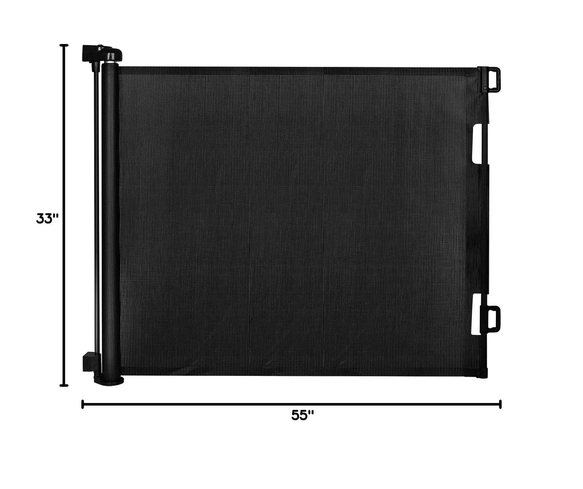 Black Mesh Retractable Baby Gate,Mesh Baby Gate or Mesh Dog Gate,33" Tall,Extends up to 55" Wide,Child Safety Gate for Doorways, Stairs, Hallways, Indoor/Outdoor?Black,33"x55", As Is condition - View 7