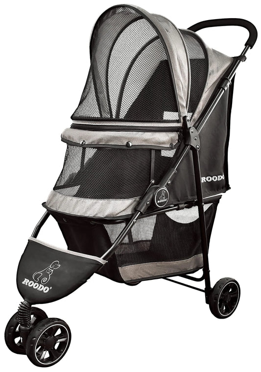ROODO Escort 3Wheel Dog Stroller Cat Stroller Pet Stroller - Grey - View 1