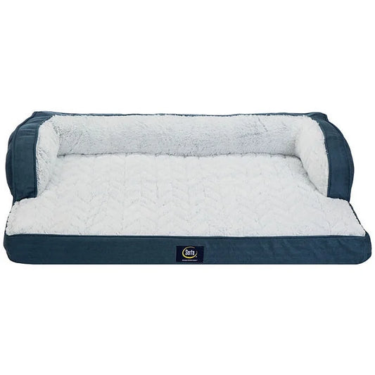 Serta Luxury Sleeper Sofa Pet Bed, X-Large (43” x 30”) Dark Blue - View 1