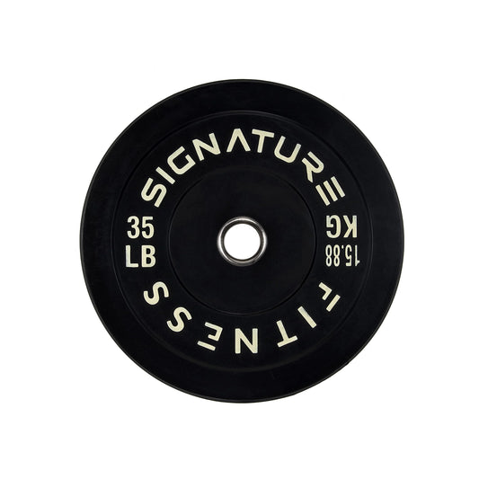 Signature Fitness 2" Olympic Bumper Plate Weight Plates with Steel Hub - View 1