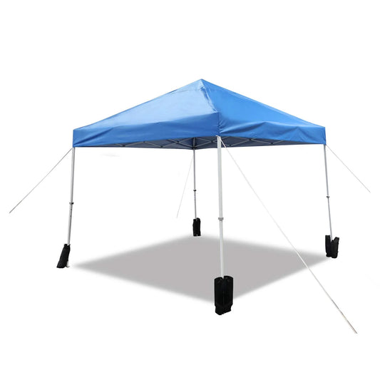 Amazon Basics Outdoor Pop Up Canopy with Wheeled Carry Bag, 10x10 ft, Blue - View 1