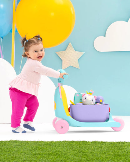 Skip Hop 3-in-1 Baby Activity Push Walker to Toddler Scooter, Zoo Unicorn - View 7