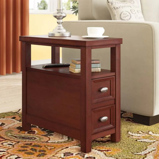 Solid Wood End Table with Storage - View 1