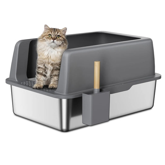 Stainless Steel Litter Box with Lid - View 1