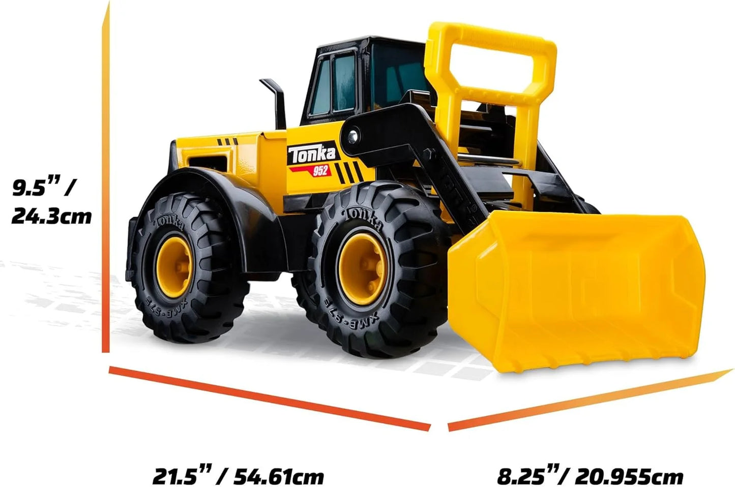 Tonka Steel Classics Front Loader - Yellow Toy Construction Truck - View 9
