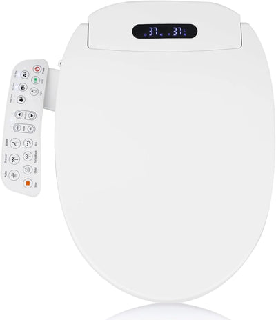 TooCust Bidet Toilet Seat Elongated - Electronic Heated Toilet Seat Elongated with Dryer and Warm Water, Temperature Controlled Wash, Smart Touch Panel, Nightlight, Elongated Toilet Seat Slow Close