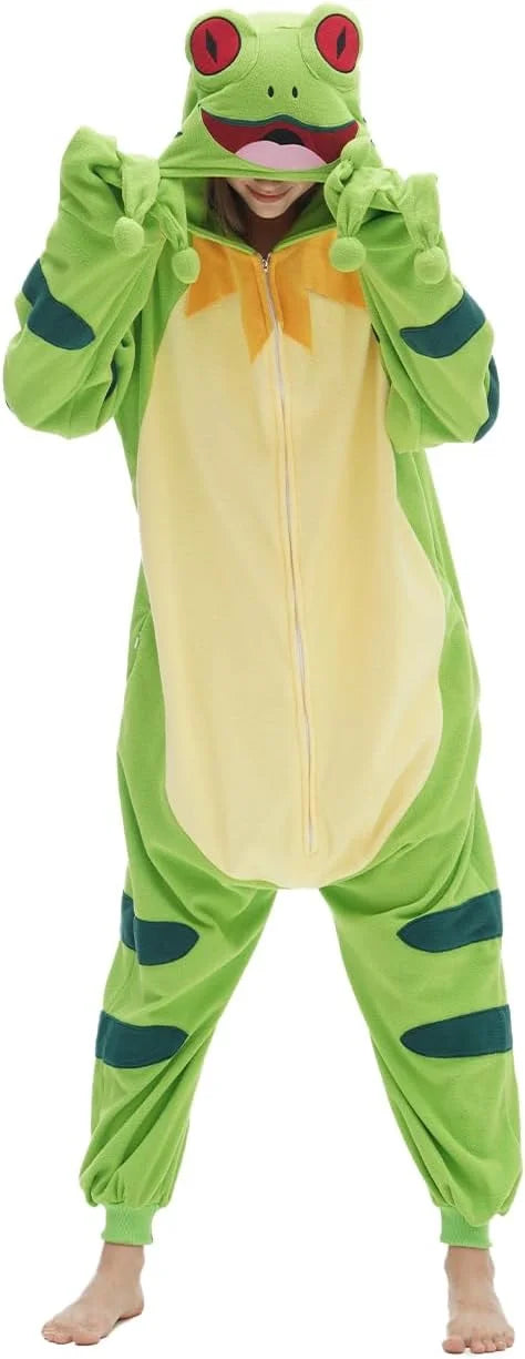 vavalad Unisex Adult Onesie Animal Pajama Cosplay Sleepwear Green - View 1
