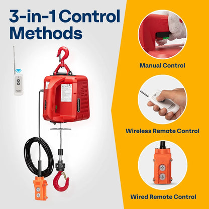 product VIVOHOME 3-in-1 Electric Hoist, Powerful 110V Portable Winch with 1540Lbs Loading Capacity, 40ft Lifting Height, and Overload Protection, Perfect for Garage, Warehouses, and Factories, As Is condition - View 4