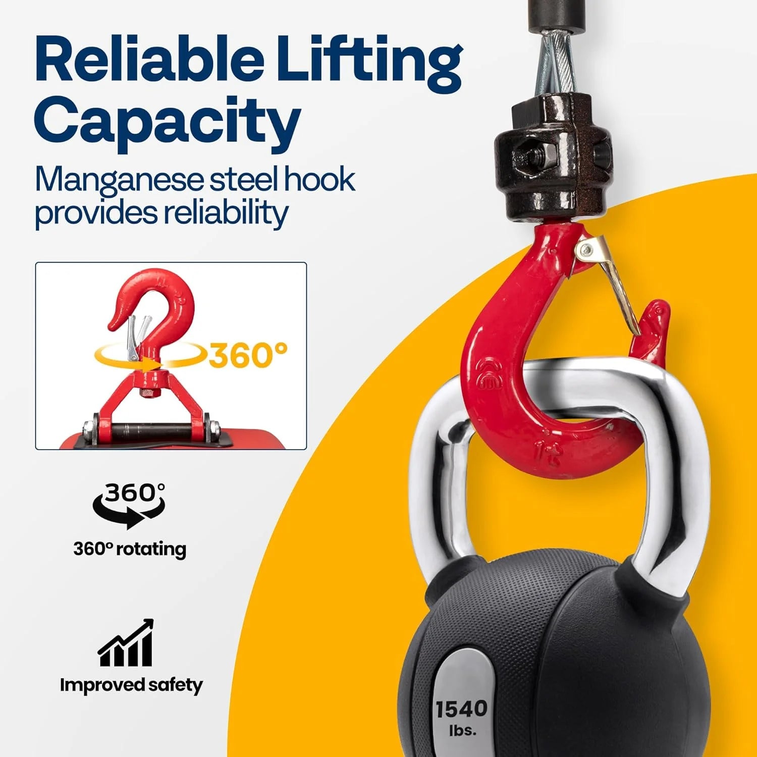 product VIVOHOME 3-in-1 Electric Hoist, Powerful 110V Portable Winch with 1540Lbs Loading Capacity, 40ft Lifting Height, and Overload Protection, Perfect for Garage, Warehouses, and Factories, As Is condition - View 5