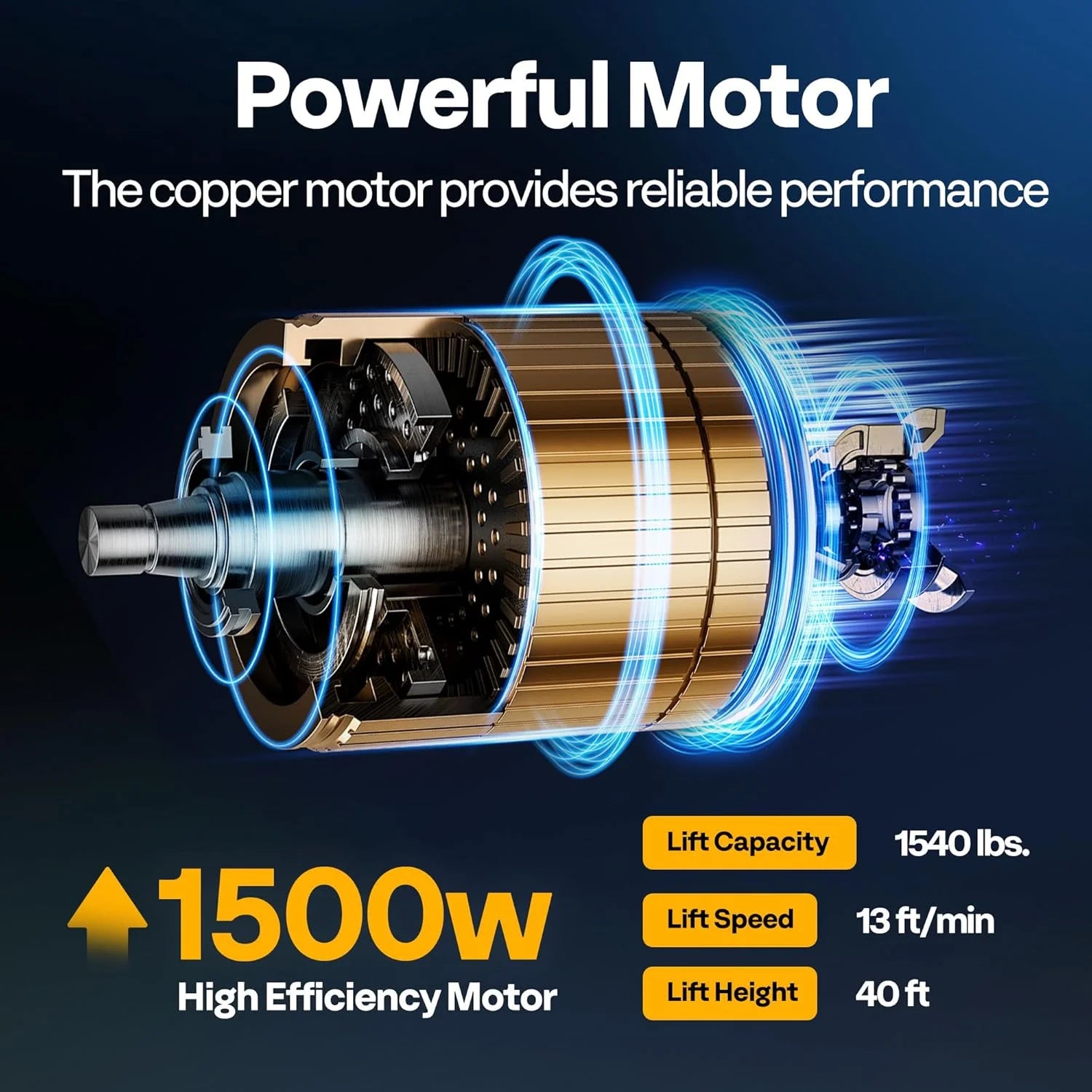 product VIVOHOME 3-in-1 Electric Hoist, Powerful 110V Portable Winch with 1540Lbs Loading Capacity, 40ft Lifting Height, and Overload Protection, Perfect for Garage, Warehouses, and Factories, As Is condition - View 6