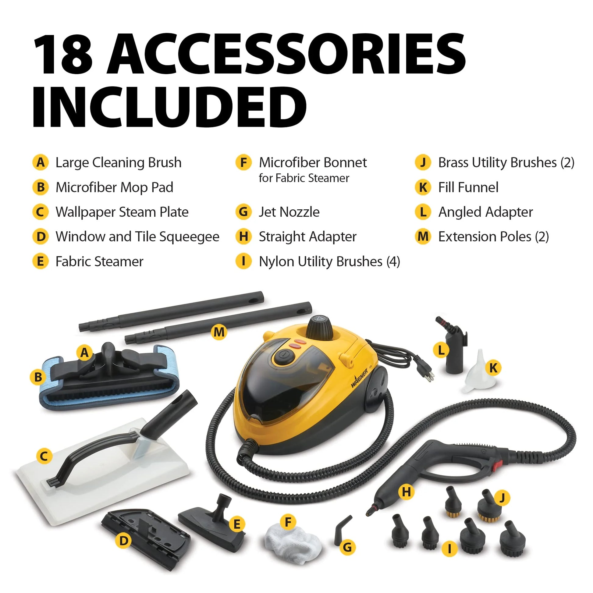 product Wagner Spraytech 0282014 915e On-Demand Steam Cleaner & Wallpaper Removal, Multipurpose Power Steamer, 18 Attachments Included (Some Pieces Included in Storage Compartment) For Floor, As Is condition - View 5