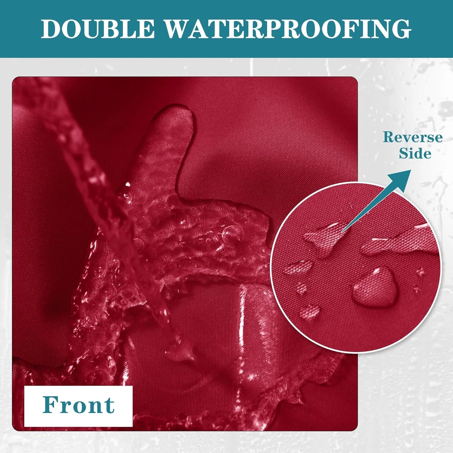 Waterproof Outdoor Chair Cushion Set - Burgundy, Set of 4 - View 7