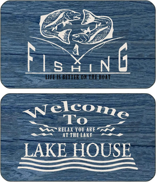 Fishing-themed door mat set of 2 - View 1