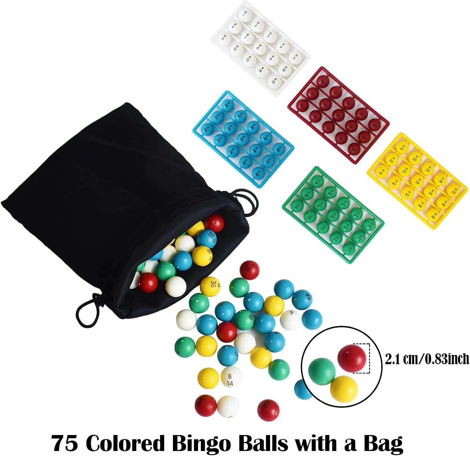 Multi-color Metal, Plastic Yuanhe Jumbo Bingo Game Set - 11" Metal Round Cage, 75 Colored Balls, 100 Bingo Cards, 500 Mixed Chips and Master Board for Large Groups, Parties Jumbo Set, Brand New condition - View 5