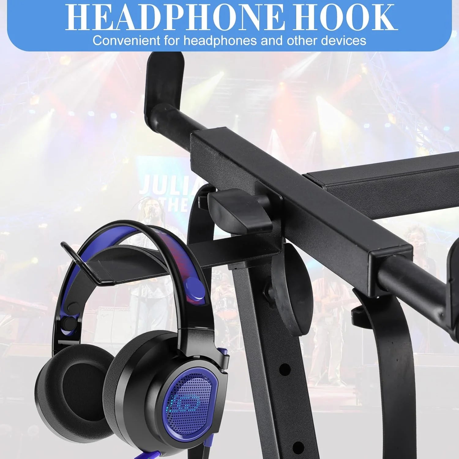 Black Metal Zonon Piano Stand Keyboard Stand Digital Electric Piano Stand Z Style Heavy Duty Piano Stand for 88 Keyboard Adjustable Keyboard Stand Folding Black Wheel Fits 54, 61, 88 Keys Sturdy Musical Stand, As Is condition - View 6