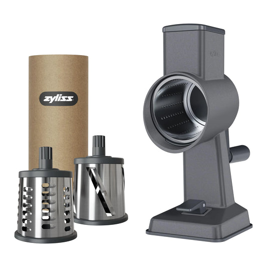 Zyliss Rotary Cheese Grater, Aluminium, 3 Steel Drum Blades - View 1